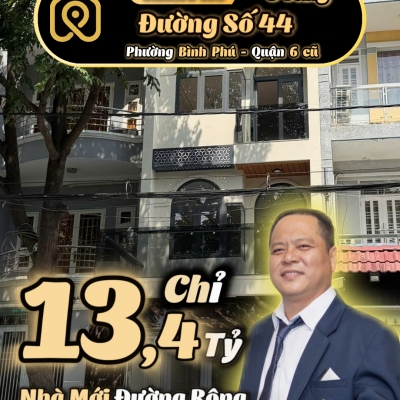 ???? Nhà 4 Tầng Mới – Mặt Tiền Đường 44 – Bình Phú 2 – Giá 13,4 Tỷ - Tìm Nhà Phố