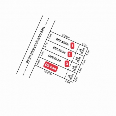 3 lô F0 siêu đẹp Đoan Xá 3 – 80m² giá chỉ 1.5x tỷ, đường nhựa 6.5m  ZALO 0567 222 555