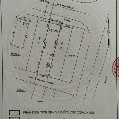 Nhà 2 MT Đường số 1, Phường 7, Gò Vấp, MT 12m, 4x19,8m, Cn 72 m2, trệt 1 lầu, 10,9 tỷ TL