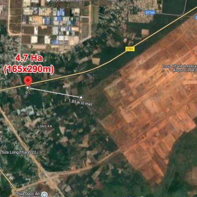Giảm sốc 46 tỷ! 4.7Ha Đất SHR Sát sân bay Long Thành – Long An Đồng Nai SSS