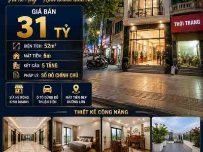 BÁN NHÀ MẶT PHỐ NGUYỄN THỊ ĐỊNH - CẦU GIẤY- KINH DOANH - 52M² - 5 TẦNG - MT 6M - 31 TỶ