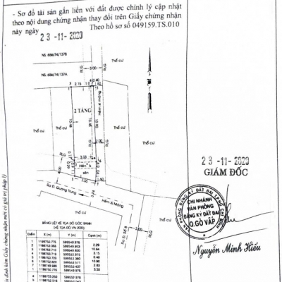Nhà hẻm 656/74/137 Quang Trung, Phường 11, Gò Vấp, Hẻm 3,7m thông, 3,55x13m, Cn 47,7 m2, trệt 1 lầu, 2PN, 2WC, 5,6 tỷ TL
