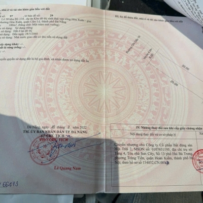 BÁN 3 LÔ ĐẤT CỒN DẦU HOÀ XUÂN, DT 100M2 / LÔ, GIÁ CHỈ TỪ 6-7 TỶ. LH:0929469357/ ZALO 0325447430