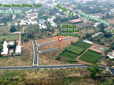 Bán 117,9m2 đất ở xã Trảng Bom, Đồng Nai, giá 900 tr
