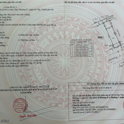Đất 2 MT 55 Đường số 4, Phường 7, Gò Vấp, MT 12m, 4x17m, Cn 68 m2, 9,8 tỷ TL
