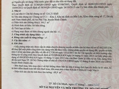 Bán căn hộ sổ hồng riêng tại mặt tiền Nguyễn Văn Linh,Bình Chánh,HCM giá 1,3tỷ nhà sẵn, sổ sẵn CCN