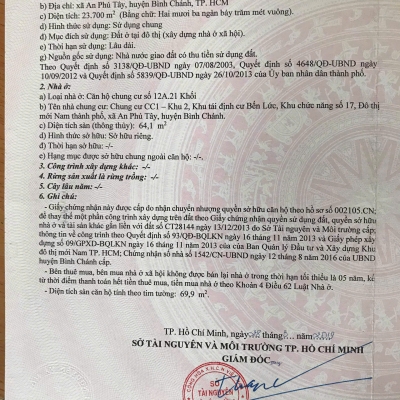 Bán căn hộ sổ hồng riêng tại mặt tiền Nguyễn Văn Linh,Bình Chánh,HCM giá 1,3tỷ nhà sẵn, sổ sẵn CCN