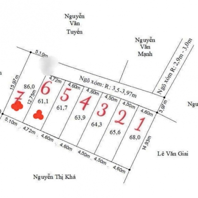 LÔ 61M² GIÁ HIẾM DƯỚI 1 TỶ - TRỤC NGÕ Ô TÔ, CÁCH ĐƯỜNG 403 CHỈ 100M  ZALO 0567 222 555