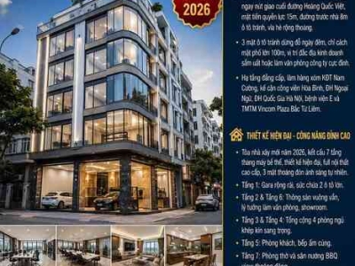 BÁN TÒA VP PHẠM VĂN ĐỒNG - CẦU GIẤY - PHÂN LÔ 3 MẶT Ô TÔ TRÁNH - 7 TẦNG TM - 70M2 - MT 15M - GIÁ 31.5 TỶ
