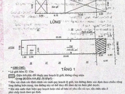 Nhà hẻm 52/14 Nguyễn Sỹ Sách, Phường 15, Tân Bình, Hẻm 6m, 5x25m, Cn 126,6 m2, Cấp 4 lửng, 13,5 tỷ TL