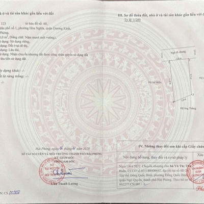 LÔ HIẾM 1,2XX TỶ – HOÀ NGHĨA DƯƠNG KINH – GẦN VINHOMES – LÔ CUỐI CÓ SÂN CỔNG RIÊNG – ZALO 0567 222 555