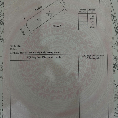 Cần tiền bán nhanh lô đất mặt tiền Xã Khánh Hội, Ninh Bình, DT 173m2, giá 5,3 tỷ
