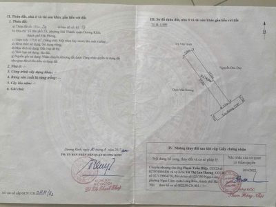 175M² GIÁ 23,x TRIỆU/M² – MẶT ĐƯỜNG CHỢ HẢI THÀNH 2, DƯƠNG KINH  ZALO 0567 222 555