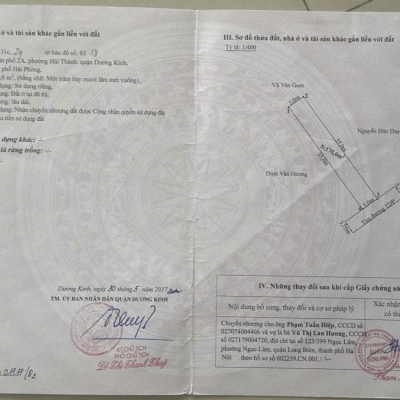 175M² GIÁ 23,x TRIỆU/M² – MẶT ĐƯỜNG CHỢ HẢI THÀNH 2, DƯƠNG KINH  ZALO 0567 222 555