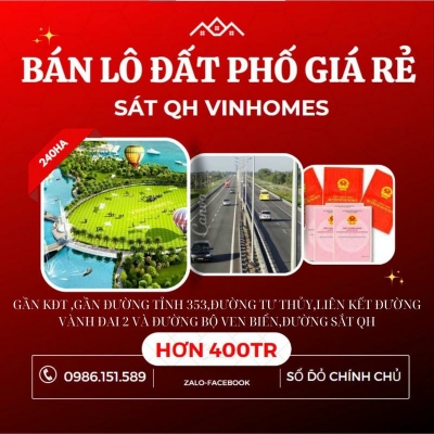 Bán đất mặt phố giá bình dân ngay trung tâm quận Dương kinh.sỏ đỏ mới cứng gần với đường cao tốc tại Hải Phòng