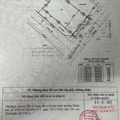 Đất hẻm 496/67 Dương Quảng Hàm, Phường 6, Gò Vấp, Hẻm 10m thông, 18,3x33m, Cn 599 m2, 73 tỷ TL
