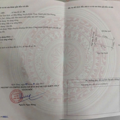 SIÊU PHẨM GIÁ RẺ TUYẾN 2 ĐƯỜNG 405 – HỮU BẰNG, KIẾN THỤY – CHỈ 1,XX TỶ – ZALO 0567 222 555