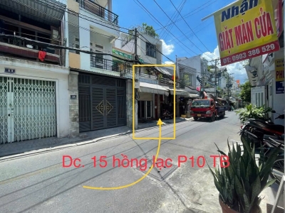 Nhà 2 MT 15 Hồng Lạc, Phường 10, Tân Bình, MT 12m, 4,2x15m, Cn 55,8 m2, trệt lửng 1 lầu, 10 tỷ TL