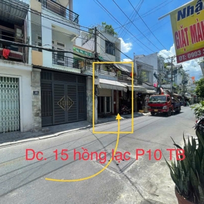Nhà 2 MT 15 Hồng Lạc, Phường 10, Tân Bình, MT 12m, 4,2x15m, Cn 55,8 m2, trệt lửng 1 lầu, 10 tỷ TL