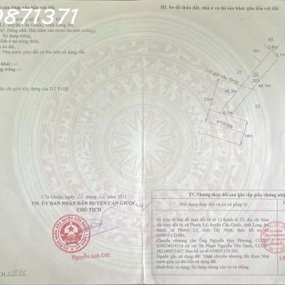 Siêu phẩm đất mặt tiền 835B, xã Phước Lý, Cần Giuộc, Long An, DT 270m2, giá đầu tư