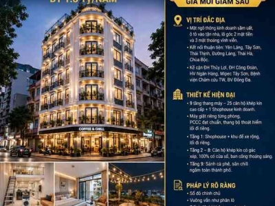 BÁN TÒA APARTMENT LÁNG HẠ - ĐỐNG ĐA - LÔ GÓC - KINH DOANH - 25 PHÒNG KK - DT 1.8 TỶ/NĂM - 100M2 - 9 TẦNG - 38,9TỶ