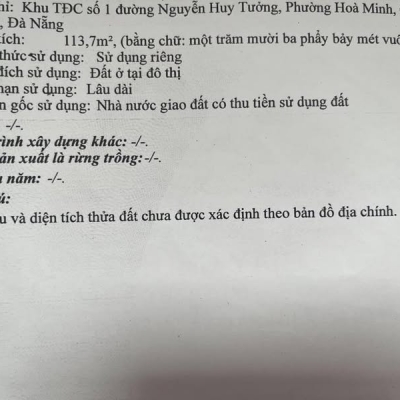 Nhà mặt tiền 113,7m2, có dãy trọ đang cho thuê – Đường Hòa Nam 2, Liên Chiểu, Đà Nẵng