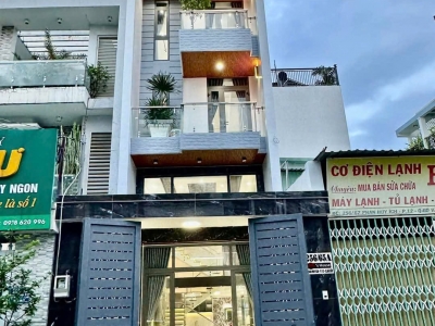 Nhà hẻm 256/65A Phan Huy Ích, Phường 12, Gò Vấp, Hẻm 8m thông, 4x19m, Cn 74,5 m2, trệt lửng 2 lầu, ST, 5PN, 6WC, Full nội thất, 10,95 tỷ TL