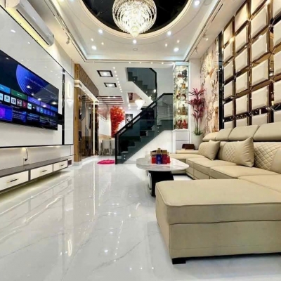 Nhà đẹp rực rỡ 4 tầng, Huỳnh Thị Đồng, xe hơi ngủ trong nhà, hơn 9 tỷ