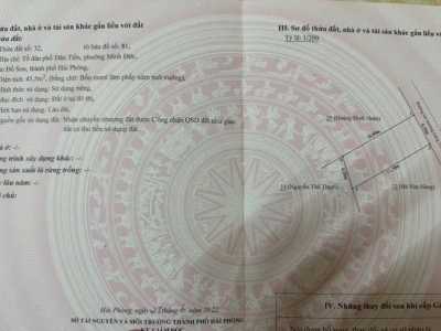 LÔ ĐẸP 45.5M² MINH ĐỨC – NAM ĐỒ SƠN, GIÁ HIẾM DƯỚI 800 TRIỆU  ZALO 0567 222 555