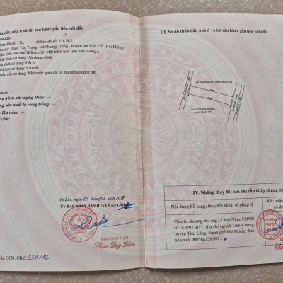 CHÍNH CHỦ CẦN BÁN LÔ ĐẤT ĐẸP TẠI AN LÃO – HẢI PHÒNG