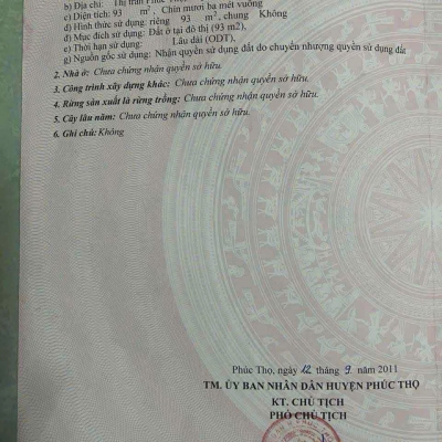 CC GỬI B.ÁN 93M ĐẤT TRUNG TÂM PHÚC THỌ _ HÀ NỘI.