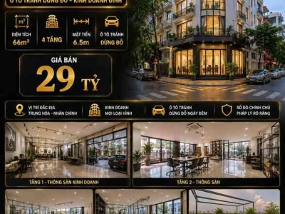 BÁN NHÀ PL NGỤY NHƯ KON TUM - THANH XUÂN - Ô TÔ TRÁNH - KD - 66M2 - 4 TẦNG - MT 6.5M - 29 TỶ