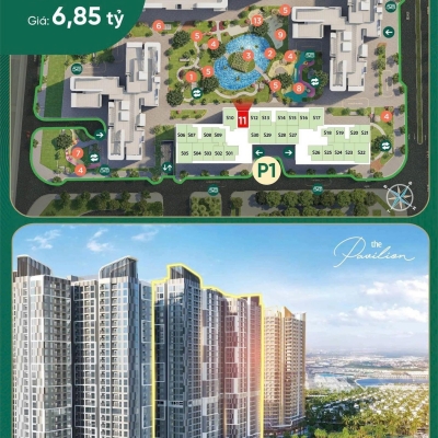 Bán shophouse khối đế Pavilion P1 – Vinhomes Ocean Park 1