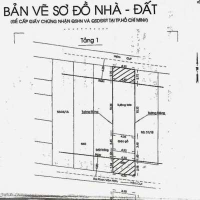 Nhà 2 MT hẻm Phan Văn Hớn, Phường Tân Thới Nhất, Quận 12, Hẻm 3m, 4,35x20m, Cn 65,8 m2, Cấp 4 lửng, 3,25 tỷ TL