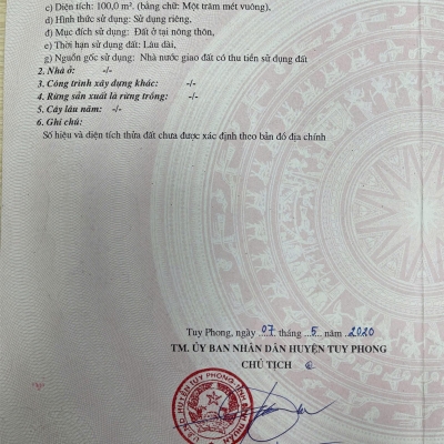Bán lô đất siêu đẹp tại Vĩnh Tân, Tuy Phong, Bình Thuận, DT 100m2, giá 800 triệu