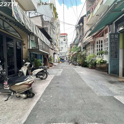 LÊ VĂN SỸ - HẺM TRẢI NHỰA 6M Ô TÔ QUAY ĐẦU -  74M2 ( 4.4x17.5 nở hậu 5m ) - 5 TẦNG - 8 CHDV MỚI  - DÒNG TIỀN 60Tr/th