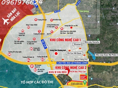 ĐẤT NỀN GIÁ F0, FULL THỔ CƯ TẠI HOÀ LẠC, ĐỐI DIỆN TÁI ĐỊNH CƯ VAI RÉO DIỆN TÍCH TỪ 100M2