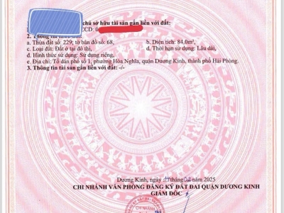 BÁN LÔ ĐẤT TUYẾN 2 HÒA NGHĨA – GẦN VINHOMES DƯƠNG KINH – GIÁ CHỈ 23,x TRIỆU/M²! ZALO 0567 222 555