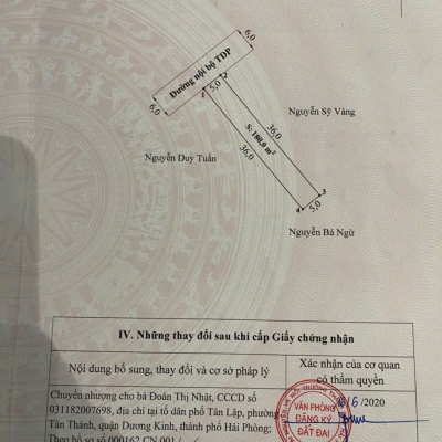 BÁN LÔ 180M² TÂN LẬP – TÂN THÀNH – DƯƠNG KINH  GIÁ 1X TRIỆU/M² – ĐƯỜNG 6M CÓ VỈA HÈ – HÀNG DIỆN TÍCH LỚN  ZALO 0567 222 555