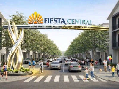 Bán Nhà Phố Fiesta Central Gần KCN Vissip 2  5x30m sàn 288m2  Trả Trước 30% Nhận Nhà