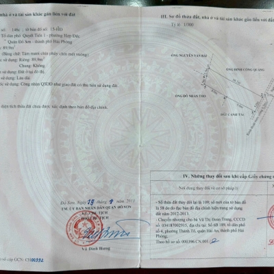 GIÁ 1,2X TỶ – LÔ ĐẤT QUYẾT TIẾN, NAM ĐỒ SƠN, NGÕ THẲNG, VỊ TRÍ SÁT TRỤC CHÍNH  ZALO 0567 222 555