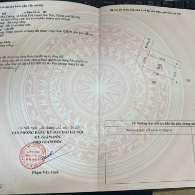 Bán đất Phú Cường, Minh Phú, Sóc Sơn, HN. Lô góc, đường trải nhựa, rộng, ô tô tránh