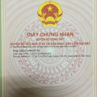 Chính chủ cần bán đất Giấy tờ đầy đủ ở Đường Rừng Sác, Xã Bình Khánh, Huyện Cần Giờ, Tp Hồ Chí Minh.