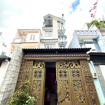 Nhà hẻm 105/44A Nguyễn Tư Giản, Phường 12, Gò Vấp, Hẻm 6m thông, 5x20m, Cn 98,5 m2, trệt 3 lầu, ST trước sau, 4PN, 1PT, 1P sinh hoạt chung, Nội thất, 11,6 tỷ TL