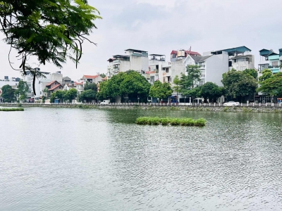 bán nhà lô góc mặt phố Long Biên, 100m x 7 tầng, mặt tiền 5.8m, view hồ, ôtô tránh, kinh doanh