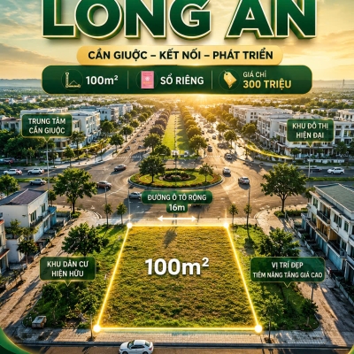 Bán Gấp Đất Sổ Riêng Long An 100m² Giá Chỉ 300 Triệu