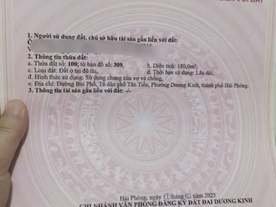 SIÊU PHẨM MẶT ĐƯỜNG BÙI PHỔ – 180M² – NGANG 6M – GIÁ HIẾM KHU TRUNG TÂM DƯƠNG KINH  ZALO 0567 222 555