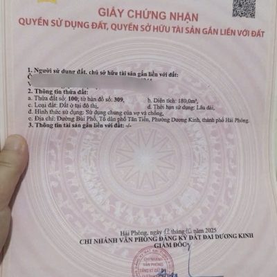 SIÊU PHẨM MẶT ĐƯỜNG BÙI PHỔ – 180M² – NGANG 6M – GIÁ HIẾM KHU TRUNG TÂM DƯƠNG KINH  ZALO 0567 222 555