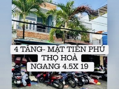 MTKD NGAY CHỢ VẢI PHÚ THỌ HOÀ – SẴN DÒNG TIỀN – 4 TẦNG – 86M NGANG 4.5 – 19 TỶ TL