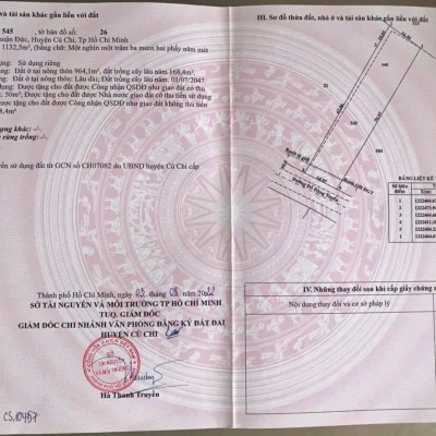 Bán đất mặt tiền đường đỗ đăng tuyển 1132m2 full thổ cư đường xe công